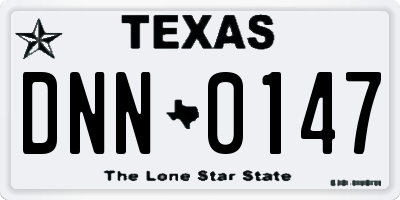 TX license plate DNN0147