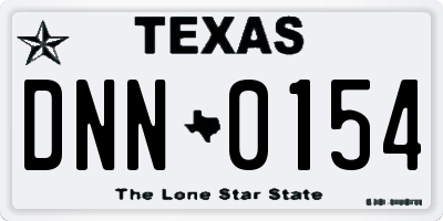 TX license plate DNN0154