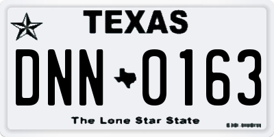 TX license plate DNN0163