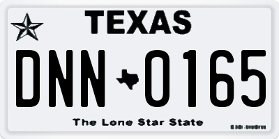 TX license plate DNN0165
