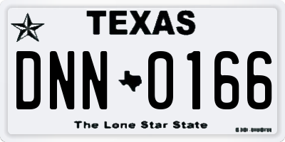 TX license plate DNN0166