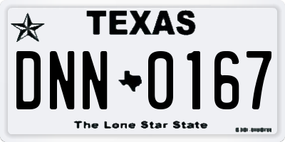 TX license plate DNN0167