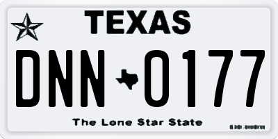 TX license plate DNN0177