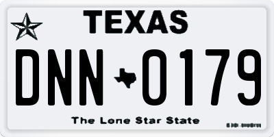 TX license plate DNN0179