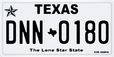 TX license plate DNN0180