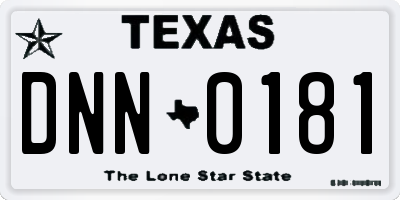 TX license plate DNN0181