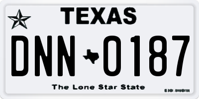 TX license plate DNN0187