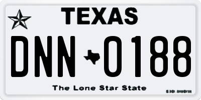 TX license plate DNN0188