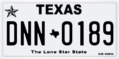 TX license plate DNN0189