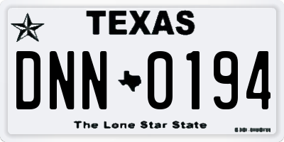TX license plate DNN0194