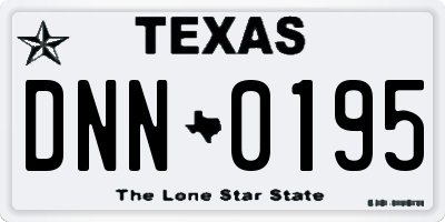 TX license plate DNN0195