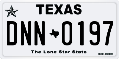 TX license plate DNN0197