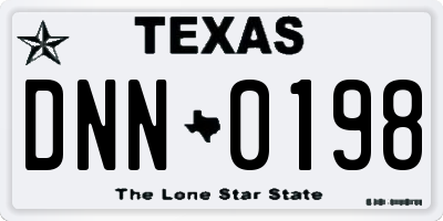 TX license plate DNN0198
