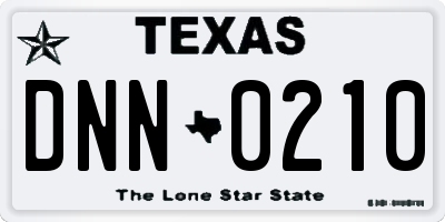 TX license plate DNN0210