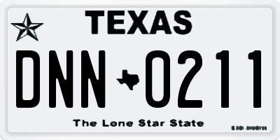TX license plate DNN0211
