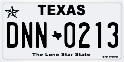 TX license plate DNN0213
