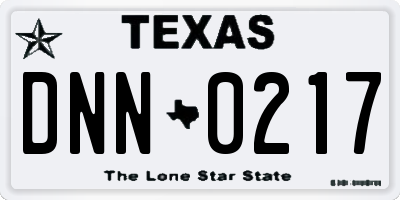 TX license plate DNN0217
