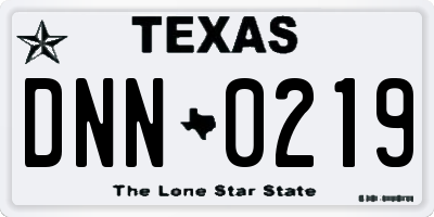 TX license plate DNN0219