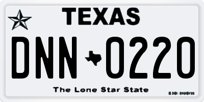 TX license plate DNN0220