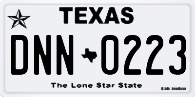 TX license plate DNN0223
