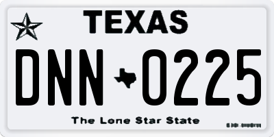 TX license plate DNN0225