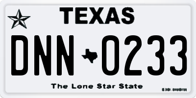 TX license plate DNN0233