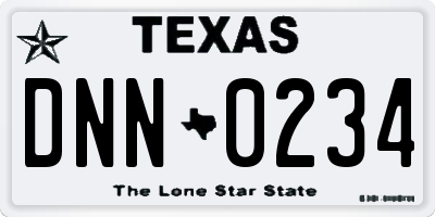 TX license plate DNN0234