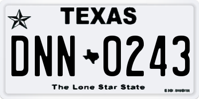 TX license plate DNN0243