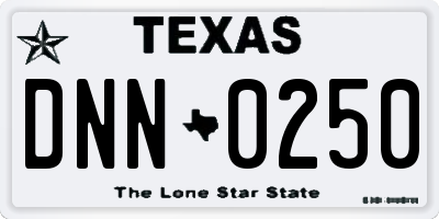 TX license plate DNN0250