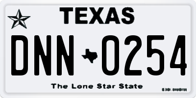 TX license plate DNN0254