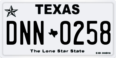 TX license plate DNN0258