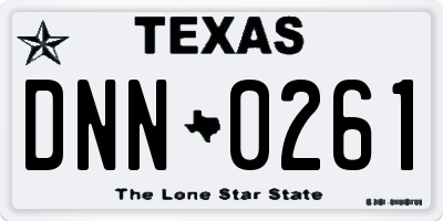 TX license plate DNN0261