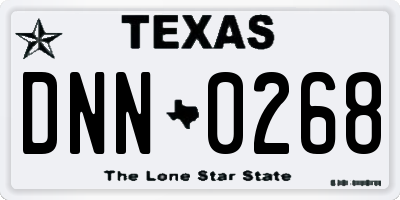 TX license plate DNN0268