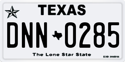 TX license plate DNN0285