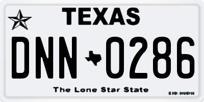 TX license plate DNN0286