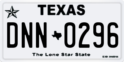 TX license plate DNN0296