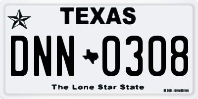 TX license plate DNN0308