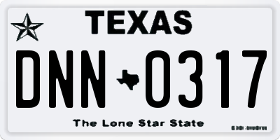 TX license plate DNN0317