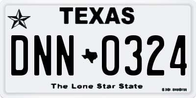 TX license plate DNN0324