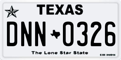 TX license plate DNN0326