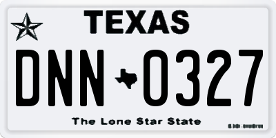 TX license plate DNN0327
