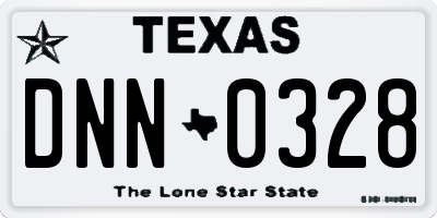 TX license plate DNN0328