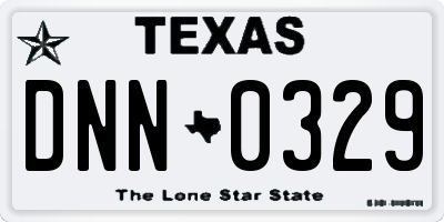 TX license plate DNN0329