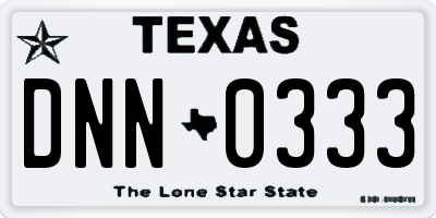 TX license plate DNN0333