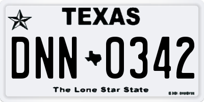 TX license plate DNN0342