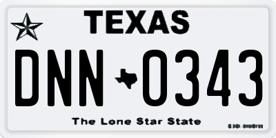 TX license plate DNN0343
