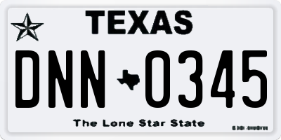 TX license plate DNN0345