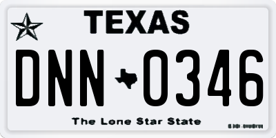 TX license plate DNN0346