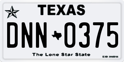 TX license plate DNN0375