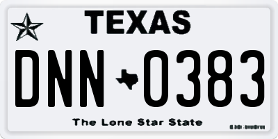 TX license plate DNN0383